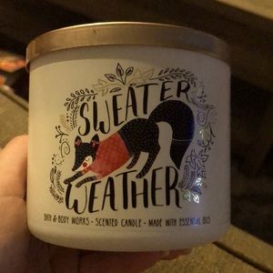 Sweater Weather Bath and Bodyworks Three Wick Candle